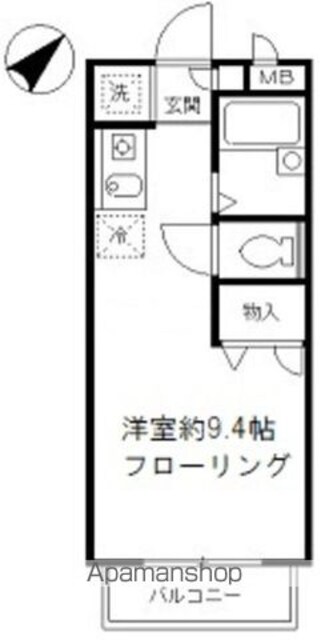 メゾンティーグル[1R/23.18m2]の間取図
