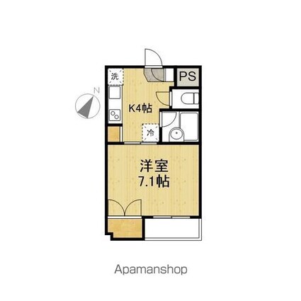 プレジール狛江[1K/23.1m2]の間取図