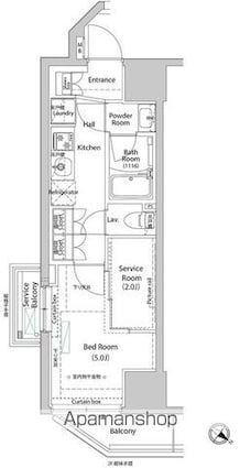 ＡＲＫＭＡＲＫ巣鴨ＣＯＵＲＴ[1K/25.44m2]の間取図