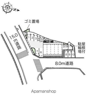 レオパレス白ゆり[1K/19.87m2]の配置図