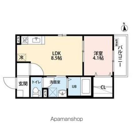 レガーロ志賀本通[1LDK/32.31m2]の間取図