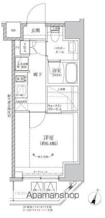 ＲＥＬＵＸＩＡ横濱吉野町Ⅲ[1K/24.14m2]の間取図