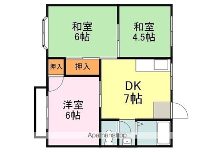 リバーサイド御幸[3DK/46.37m2]の間取図