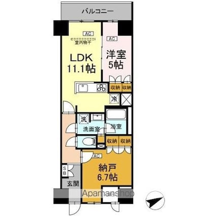 サンジョイアゼロ[1LDK/55.62m2]の間取図