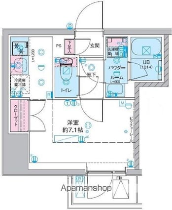 東京都杉並区下高井戸４丁目[1R/20.95m2]の間取図