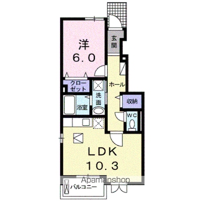 レジデンス穂垣[1LDK/43.12m2]の間取図