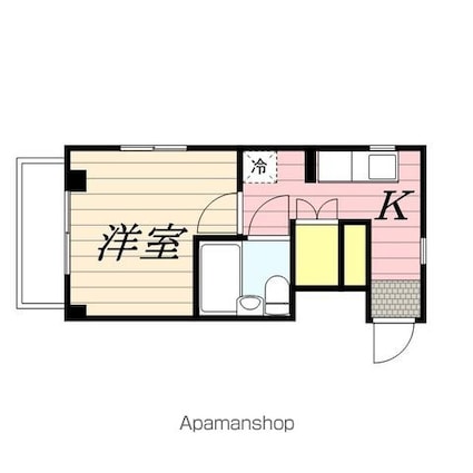 鎌伊ハイツ[1K/17.5m2]の間取図