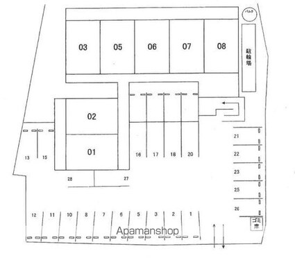 滋賀県大津市野郷原１丁目[1LDK/42.13m2]の配置図