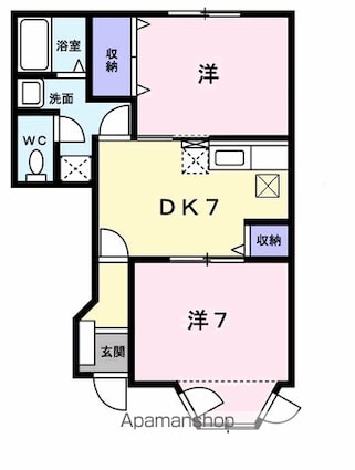 パティオ・リッチ[2DK/46.06m2]の間取図