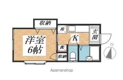 ＨＯＵＳＥ　ＮＫ　Ⅱ[1K/23.18m2]の間取図