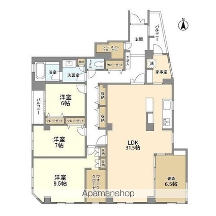 東京都中野区新井１丁目[3SLDK/158.44m2]の間取図