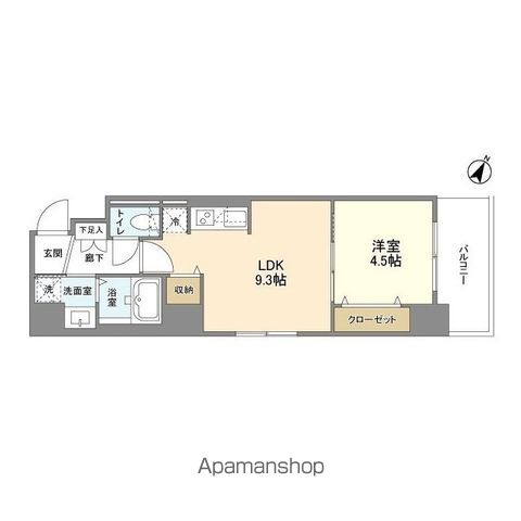 大阪市中央線 阿波座駅 徒歩6分 9階建 築4年の間取り写真