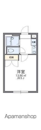 レオパレスエクレール[1K/23.18m2]の間取図
