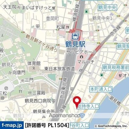 神奈川県横浜市鶴見区鶴見中央５丁目[1K/20.98m2]の周辺