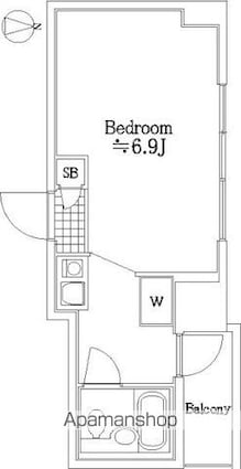 ライオンズマンシヨン八王子第二[1R/18.28m2]の間取図