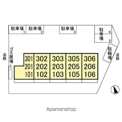 エスポワール[1LDK/33.39m2]の配置図