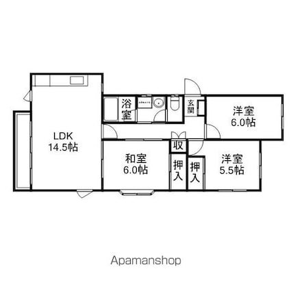 カーサ三登東館[3LDK/73.38m2]の間取図