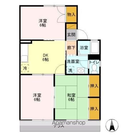 ラークヒルズ　Ｂ 101 ｜ 千葉県千葉市緑区おゆみ野中央６丁目18-2（賃貸アパート3DK・1階・53.46㎡） その2