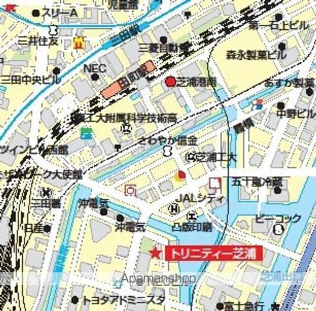 トリニティー芝浦[1LDK/49.98m2]の配置図