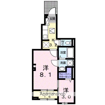 クラプトンハウス[2K/36.96m2]の間取図