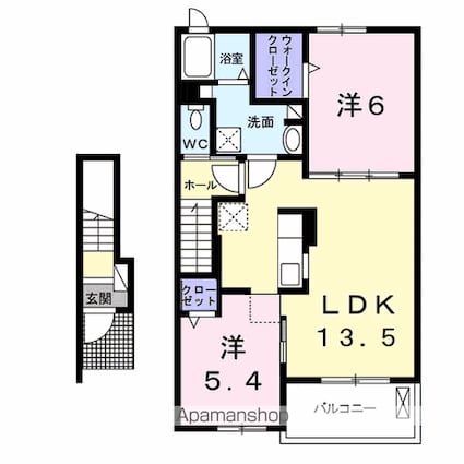 グランファミーユⅢ[2LDK/58.93m2]の間取図