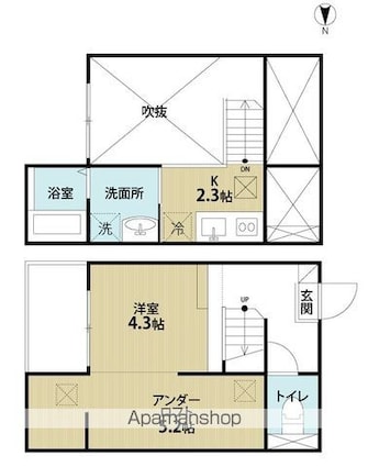 Ｌｅｍｕｒｉａ[1K/22.4m2]の間取図