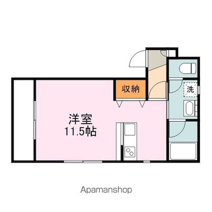 広島県福山市松浜町１丁目[1R/30.41m2]の間取図
