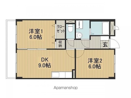 Ｌｉｍｐｉａいいだ[2DK/48.6m2]の間取図