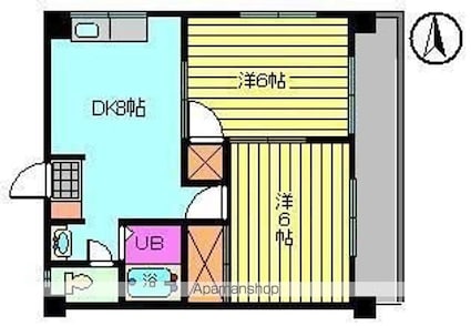 ハイツ南松山[2DK/40.95m2]の間取図