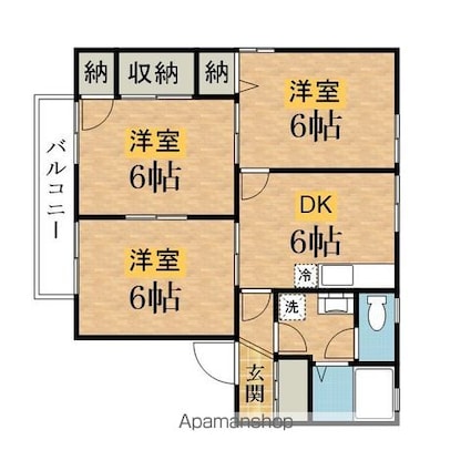 アニバーサリーＡ[3DK/53.32m2]の間取図