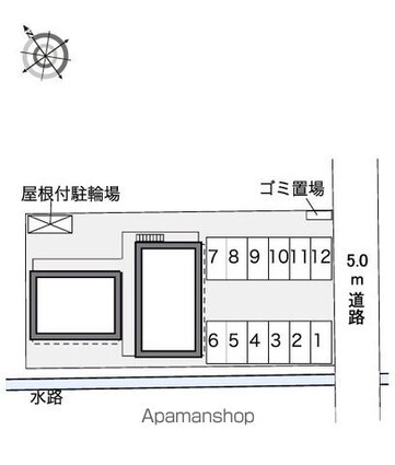 レオパレスエクレール田間[1K/23.18m2]の配置図