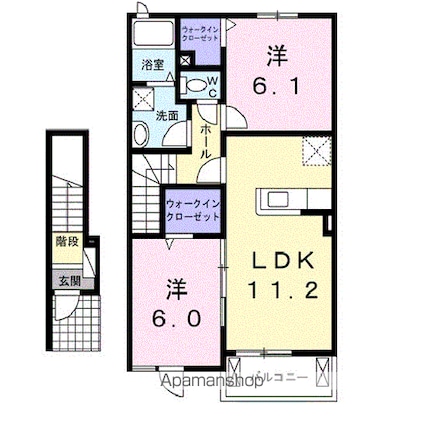 カルモ[2LDK/57.64m2]の間取図