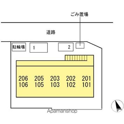 セジュールアンバタ[1K/26.8m2]の配置図