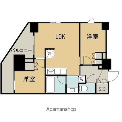 プラウドフラット浅草橋Ⅱ[2LDK/50.18m2]の間取図