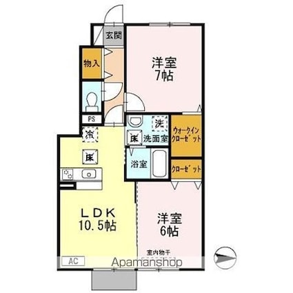 メゾン・モンテリベールⅥ[2LDK/54.96m2]の間取図