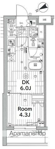 メイクス若松河田 103号室 ｜ 東京都新宿区富久町39-13（賃貸マンション1DK・1階・25.28㎡） その2