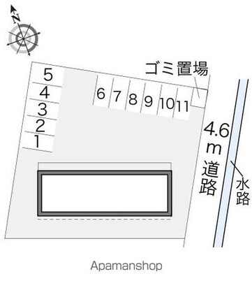 レオパレスソレイユ[1K/23.18m2]の配置図
