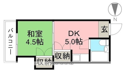 山下ナワテハイツ[1DK/19.8m2]の間取図