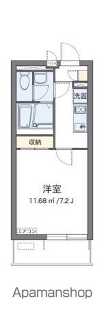 クレイノリベーラ[1K/23.09m2]の間取図