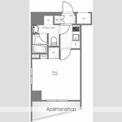 ＧＥＮＯＶＩＡ浅草蔵前ｓｋｙｇａｒｄｅｎ[1K/26.1m2]の間取図