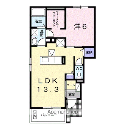 ラ　ヴィ　ベール弐番館[1LDK/47.31m2]の間取図