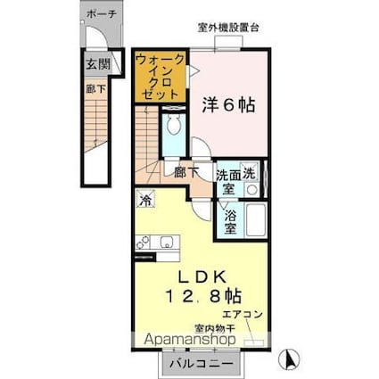 リビングタウン唐崎　Ａ棟[1LDK/54.84m2]の間取図