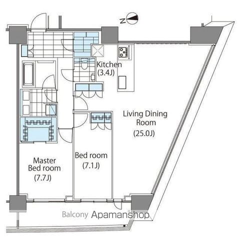 【コンフォリア新宿イーストサイドタワーの間取り】