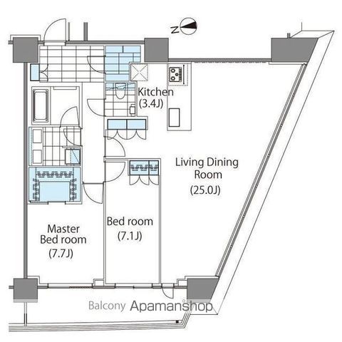 コンフォリア新宿イーストサイドタワーの間取り