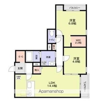 （仮称）中野区野方４丁目計画[2LDK/65.83m2]の間取図