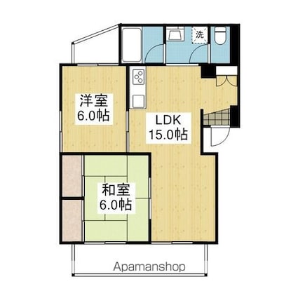 菅ハイツ[3DK/60m2]の間取図