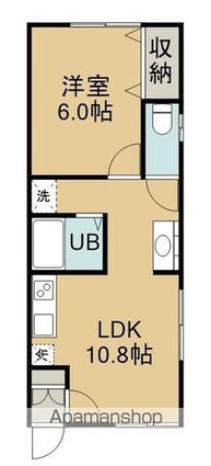 高島ハイツ２号棟[1LDK/34.7m2]の間取図