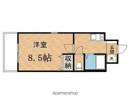 プランドール[1K/26.66m2]の間取図