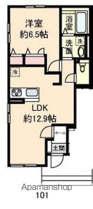 クレール[1LDK/43.78m2]の間取図