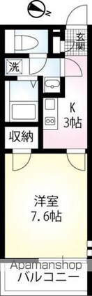ｍｏａｎｉ　ｈｉｌｌｓ[1K/26.08m2]の間取図